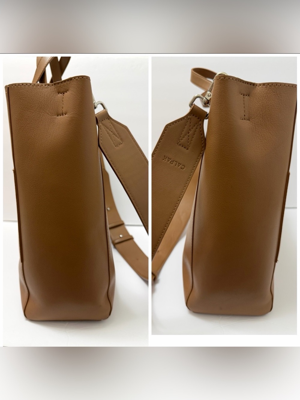 Calpak Haven 16” Laptop Tote Travel Bag Detachable Strap in Toffee - Picture 10 of 16